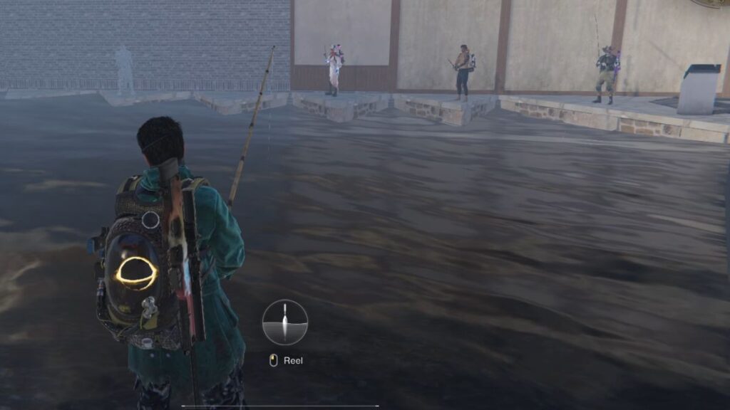 A player fishing during the Prismverse Clash scenario in Once Human. 