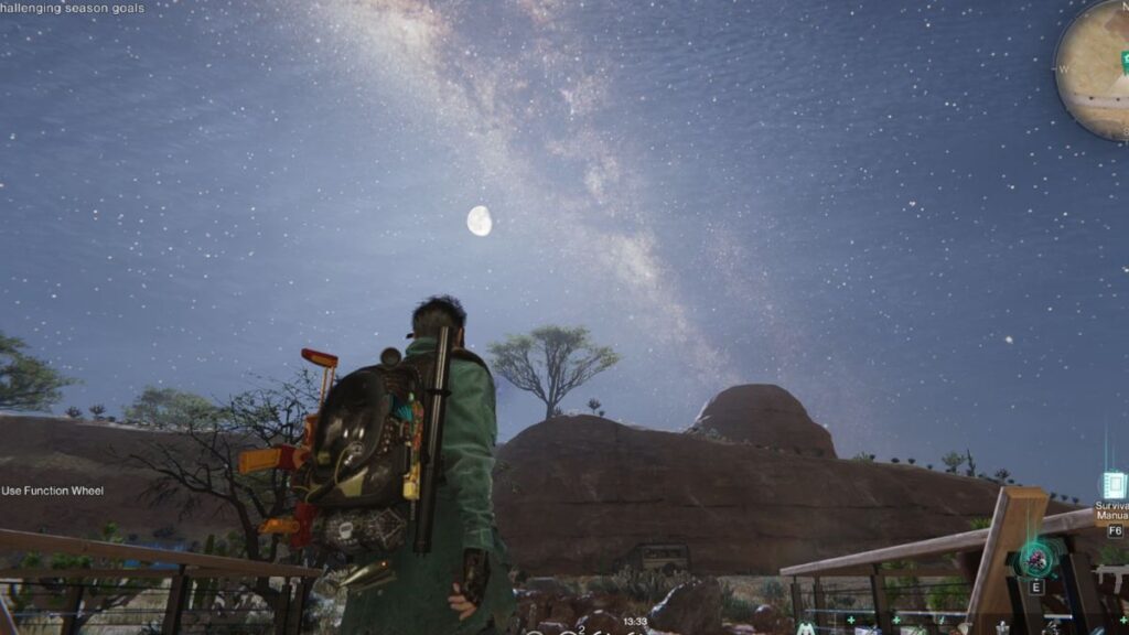 A player looks up at the stars, symbolically wishing for new content in Once Human. 